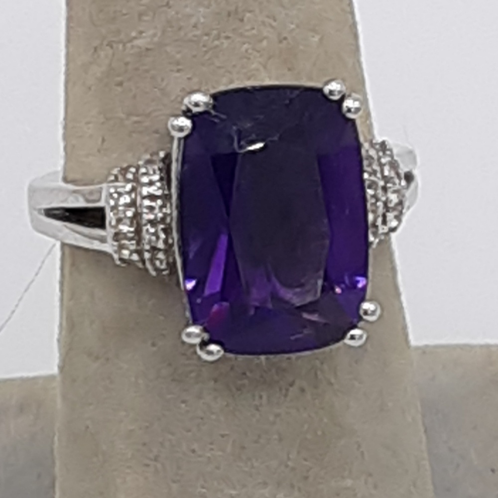 SOLD 5.25 Carat Amethyst & White Topaz Ring